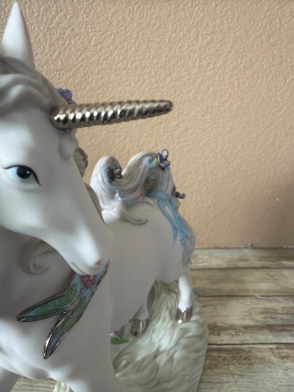 Princeton Gallery Meadow Unicorn Porcelain Figure 2001 Butterflies Flowers w/COA - Picture 12 of 16